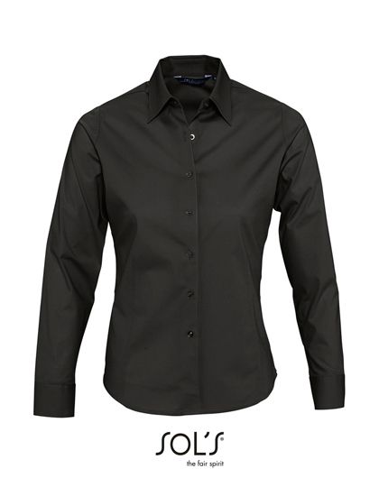 Ladies` Long Sleeved Stretch Shirt Eden Black