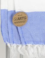 Hamamzz® Marmaris De Luxe Towel Light Blue / White