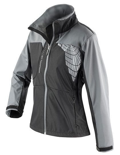 Ladies` 3 Layer Softshell Jacket Black / Grey