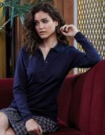 Womens Luxury Stretch Long Sleeve Polo