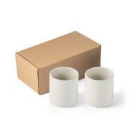 OWENS. Tassen-Set aus Keramik Pastellweiß