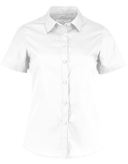 Women`s Tailored Fit Poplin Shirt Short Sleeve White