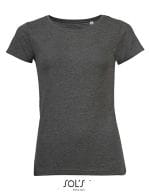 Women`s T-Shirt Mixed Charcoal Melange