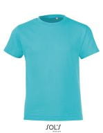 Kids` Round Collar T-Shirt Regent Fit Atoll Blue