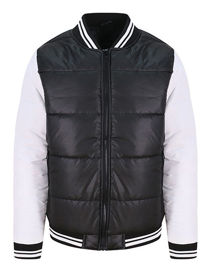 Varsity Puffer Jacket Jet Black / White