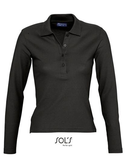 Ladies` Longsleeve Polo Podium Black