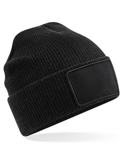 Removable Patch Thinsulate Beanie Black