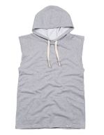 Women`s Oversized Sleeveless Hoodie Heather Grey Melange