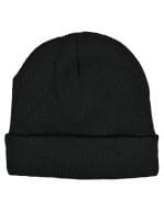 Knitted Hat With Fleece Black