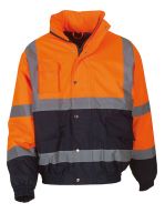 High Visibility Two-Tone Bomber Jacket Hi-Vis Orange / Navy