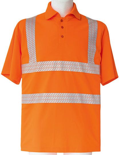 Hi-Viz Broken Reflective Polo Shirt EN ISO 20471 Signal Orange