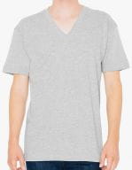 Unisex Fine Jersey V-Neck T-Shirt Heather Grey