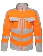 Hi-Vis Extol Stretch F/Z Jacket Orange / Grey