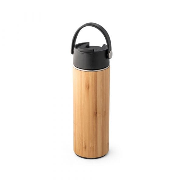 LAVER. Isolierflasche aus Bambus 440ml Schwarz