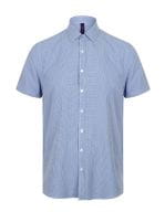 Men`s Gingham Cofrex/Pufy Wicking Short Sleeve Shirt Blue - White