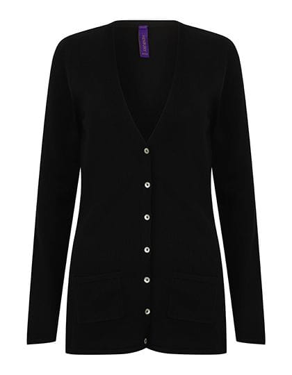 Ladies` Lightweight V-Neck Cardigan Black