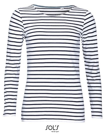 Women`s Long Sleeve Striped T-Shirt Marine