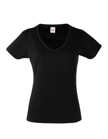 Ladies Valueweight V Neck T Black