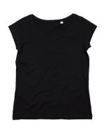 Women`s Organic U-Neck T Black