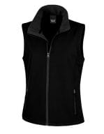 Ladies` Printable Soft Shell Bodywarmer Black / Black