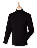 Roll-Neck Long-Sleeve T-Shirt Black