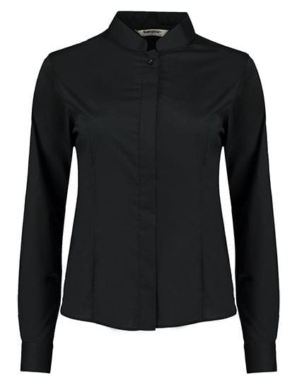 Women`s Tailored Fit Bar Shirt Mandarin Collar Long Sleeve