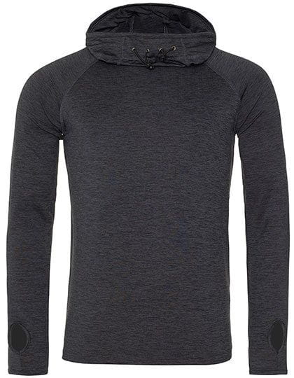 Men`s Cool Cowl Neck Top Black Slate Melange