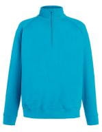 Lightweight Zip Neck Sweat Azure Blue