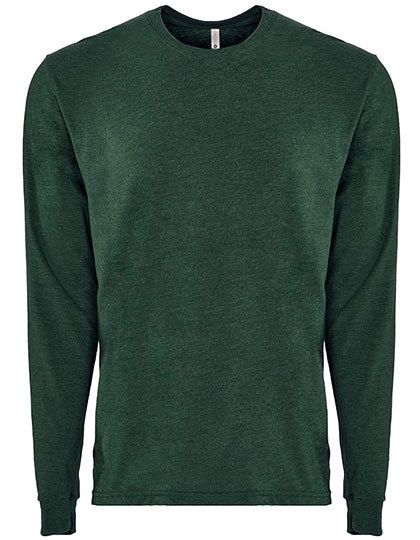 Unisex Sueded Long Sleeve Crew-T Heather Forest Green (Sueded)