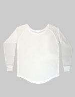 Women`s Loose Fit Long Sleeve T White
