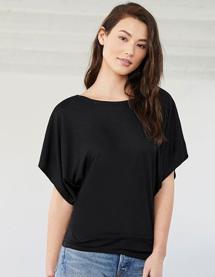 Flowy Draped Sleeve Dolman T-Shirt