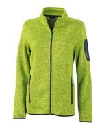 Ladies` Knitted Fleece Jacket Kiwi Melange / Royal