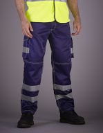 High Visibility Cargo Trousers with Knee Pad Pockets