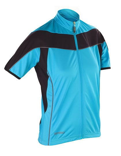 Ladies` Bikewear Full Zip Performance Top Aqua / Black