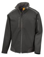 Ripstop Soft Shell Workwear Jacket with Cordura Panels Black