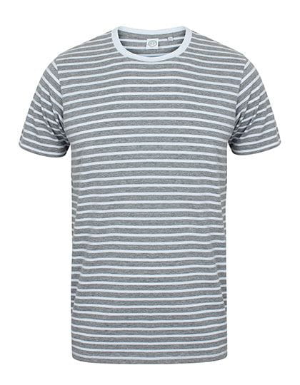 Unisex Striped T Heather Grey / White