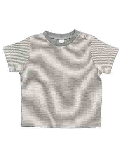 Baby Striped  T White / Heather Grey Melange