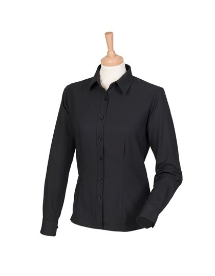 Ladies` Wicking Long Sleeve Shirt Black