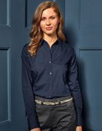 Ladies` Poplin Long Sleeve Blouse