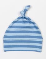Baby Stripy One Knot Hat Antique Blue / Dusty Blue Baby Stripy One Knot Hat Antique Blue / Dusty Blue