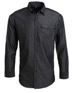 Men`s Jeans Stitch Denim Shirt Black Denim (ca. Pantone 433)