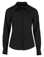 Women`s Tailored Fit Poplin Shirt Long Sleeve Black
