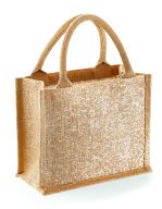 Shimmer Jute Mini Gift Bag Natural Gold