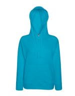 Ladies Lightweight Hooded Sweat Azure Blue