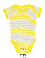Baby Striped Bodysuit Miles Ash (Heather) / Lemon Baby Striped Bodysuit Miles Ash (Heather) / Lemon