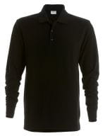 Men`s Classic Fit Piqué Polo Shirt Long Sleeve Black