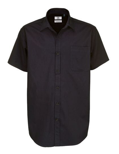 Twill Shirt Sharp Short Sleeve / Men Black