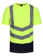 Pro Hi-Vis Short Sleeve T-Shirt Yellow / Navy