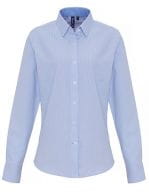 Ladies Cotton Rich Oxford Stripes Shirt White / Oxford Blue (ca. Pantone 7453) Ladies Cotton Rich Oxford Stripes Shirt White / Oxford Blue (ca. Pantone 7453)
