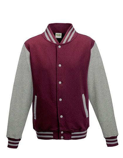 Varsity Jacket Burgundy / Heather Grey